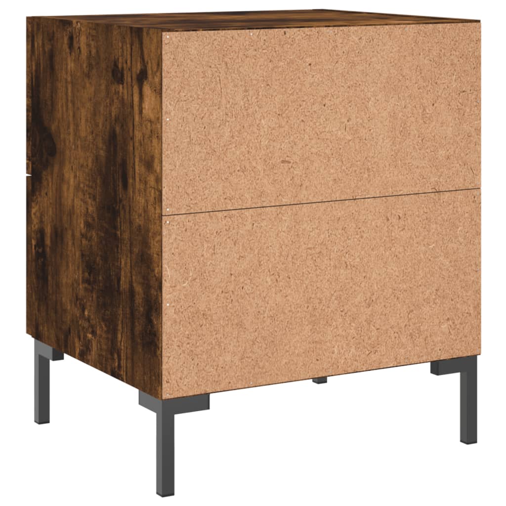 Tables de chevet 2 pcs. chêne fumé 40x35x47,5 cm matériau bois