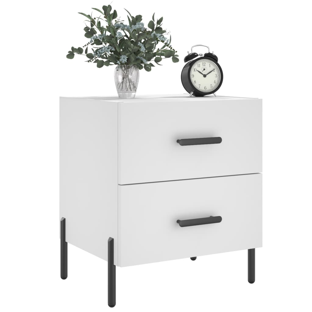 Bedside tables 2 pcs. White 40x35x47.5 cm wood material