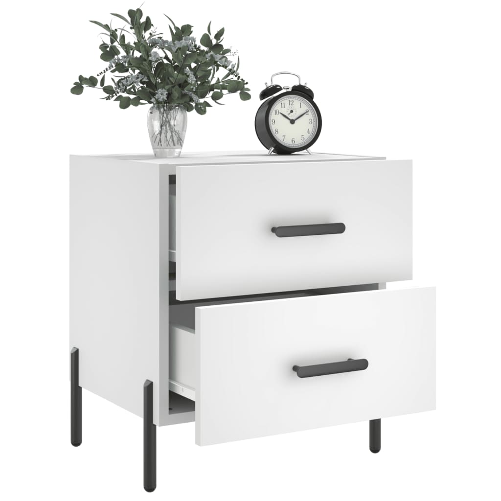 Bedside tables 2 pcs. White 40x35x47.5 cm wood material