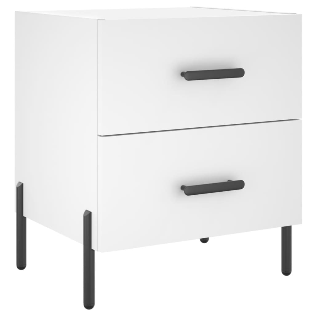 Bedside tables 2 pcs. White 40x35x47.5 cm wood material