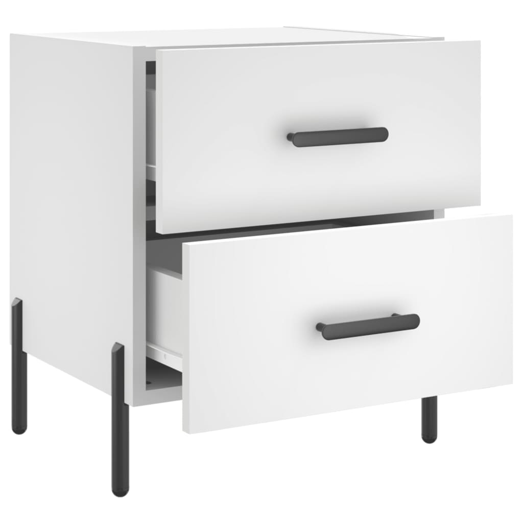Bedside tables 2 pcs. White 40x35x47.5 cm wood material
