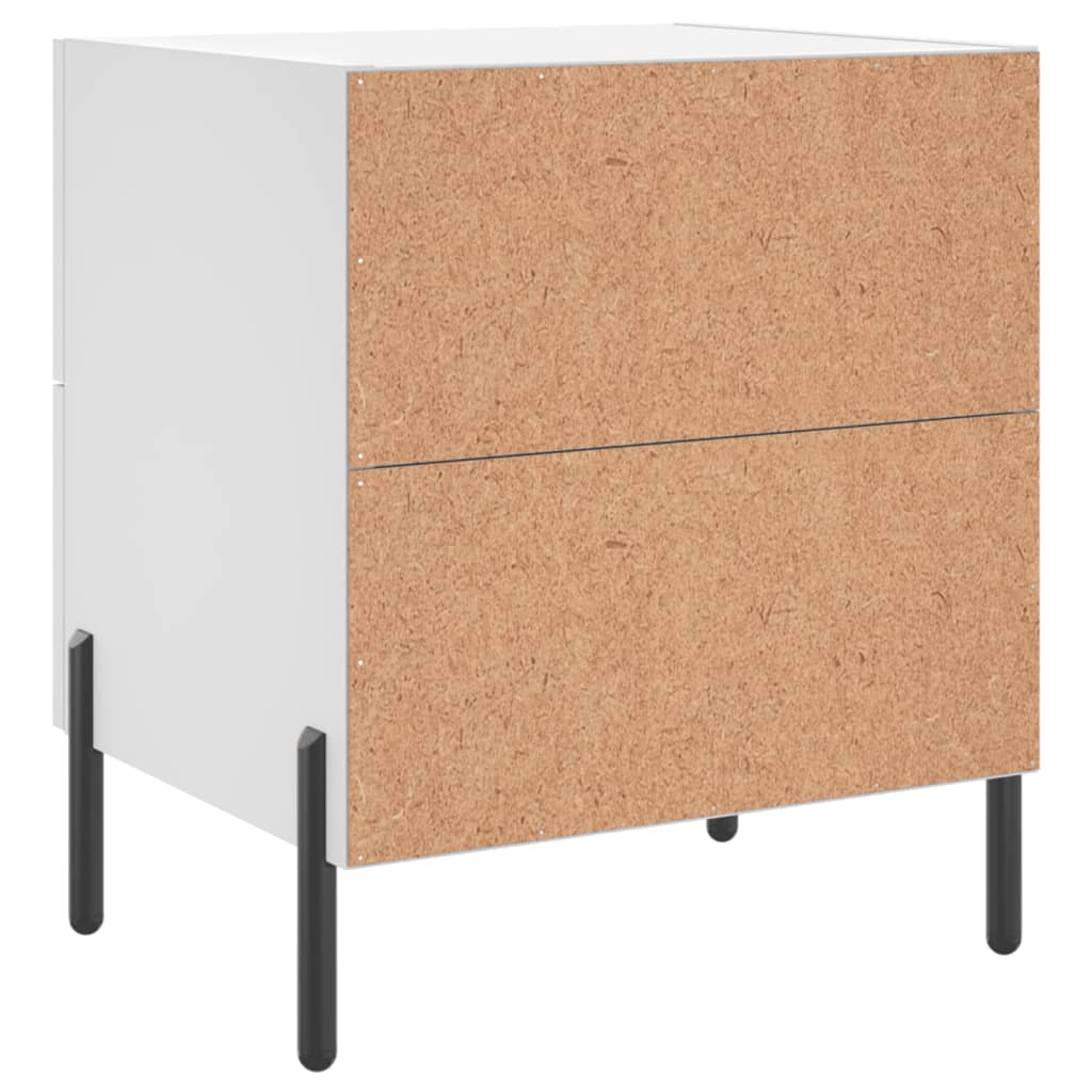 Bedside tables 2 pcs. White 40x35x47.5 cm wood material