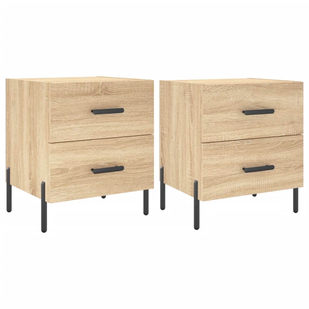 Tables de chevet 2 pcs. Chêne Sonoma 40x35x47,5 cm matériau bois