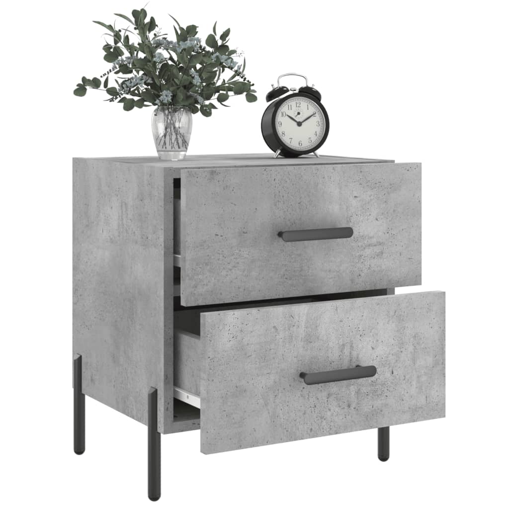 Bedside tables 2 pcs. Concrete grey 40x35x47.5 cm wood material