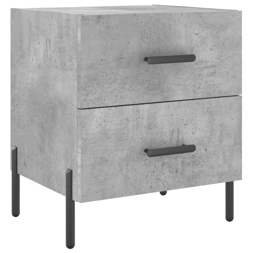 Bedside tables 2 pcs. Concrete grey 40x35x47.5 cm wood material