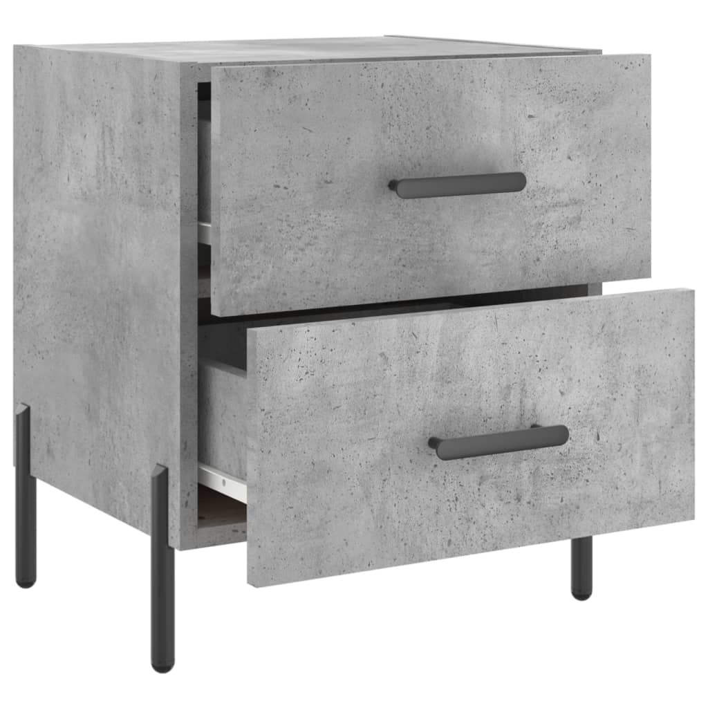 Bedside tables 2 pcs. Concrete grey 40x35x47.5 cm wood material