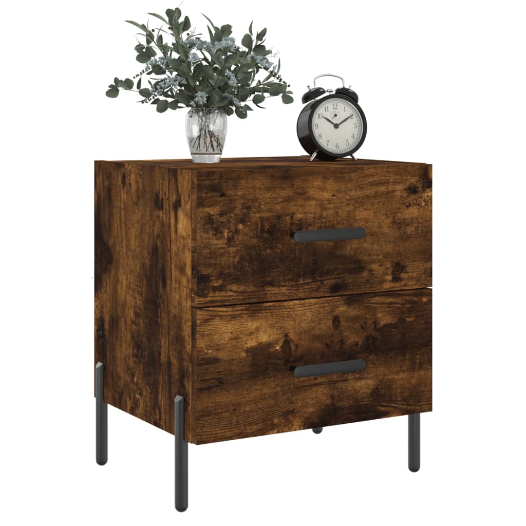Bedside table smoked oak 40x35x47.5 cm wood material