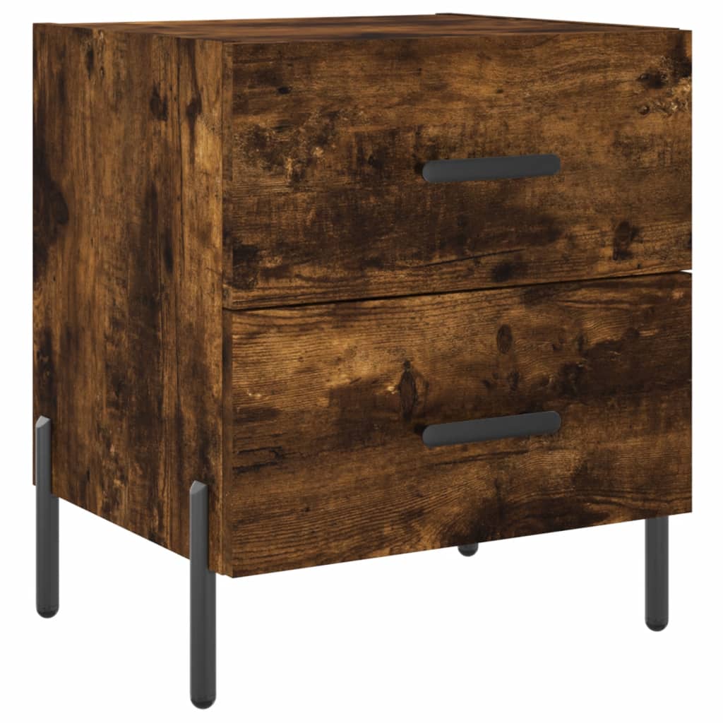 Tables de chevet 2 pcs. chêne fumé 40x35x47,5 cm matériau bois