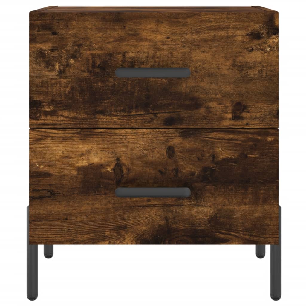 Tables de chevet 2 pcs. chêne fumé 40x35x47,5 cm matériau bois