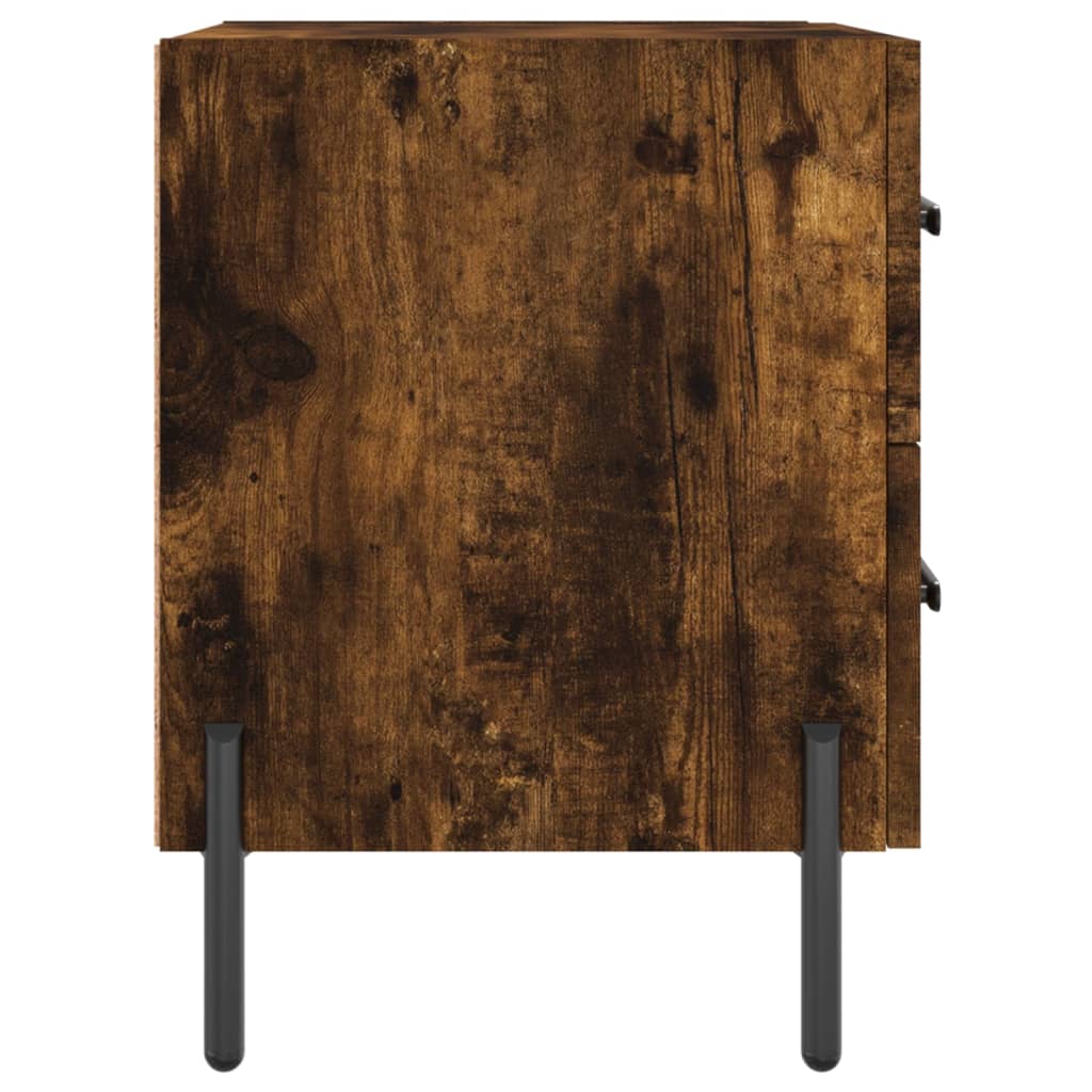 Tables de chevet 2 pcs. chêne fumé 40x35x47,5 cm matériau bois