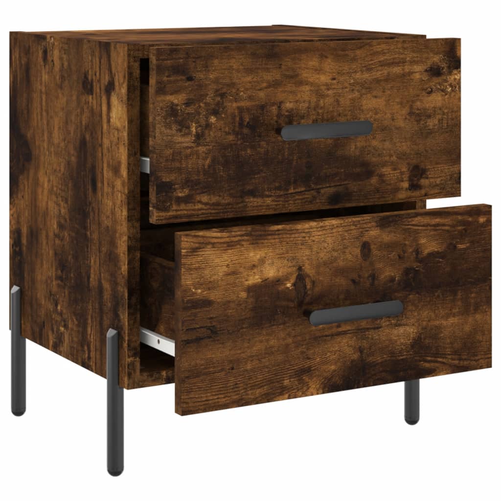 Tables de chevet 2 pcs. chêne fumé 40x35x47,5 cm matériau bois
