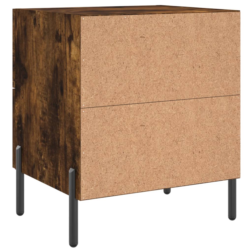 Tables de chevet 2 pcs. chêne fumé 40x35x47,5 cm matériau bois