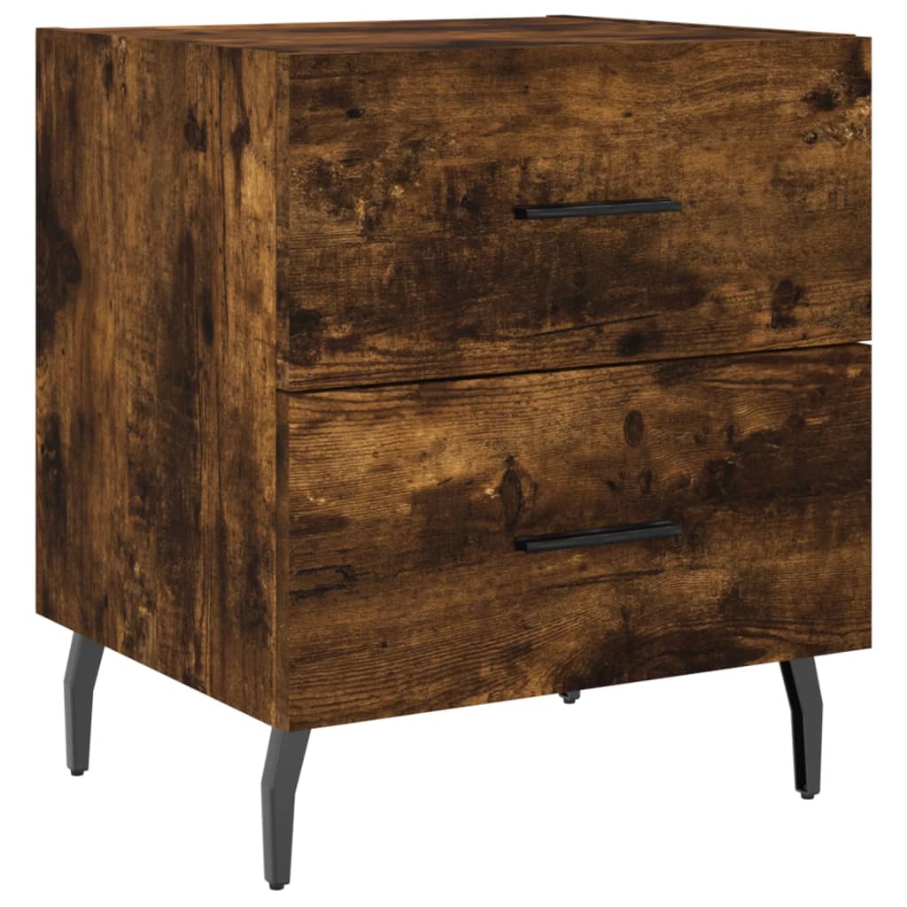 Tables de chevet 2 pcs. chêne fumé 40x35x47,5 cm matériau bois