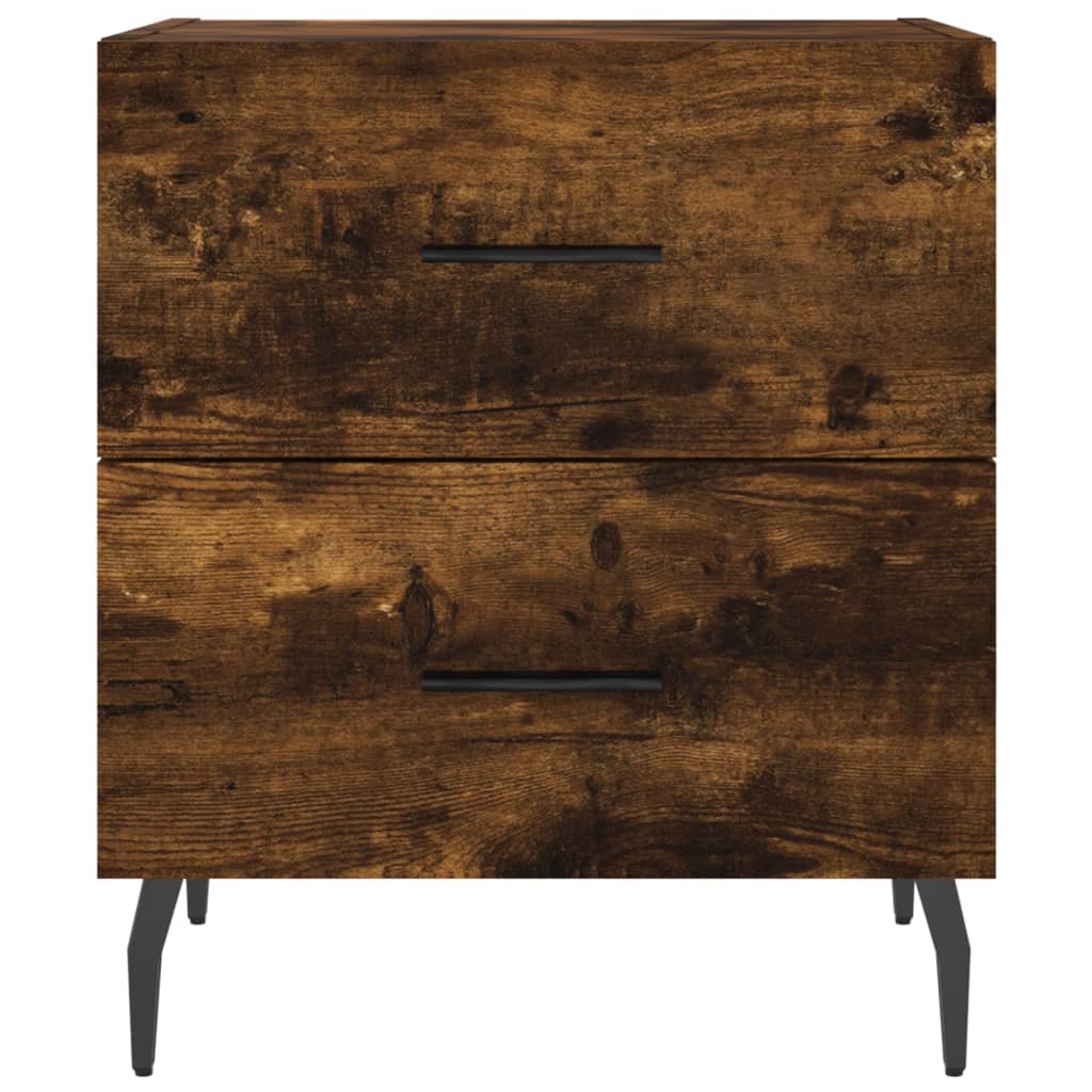 Tables de chevet 2 pcs. chêne fumé 40x35x47,5 cm matériau bois