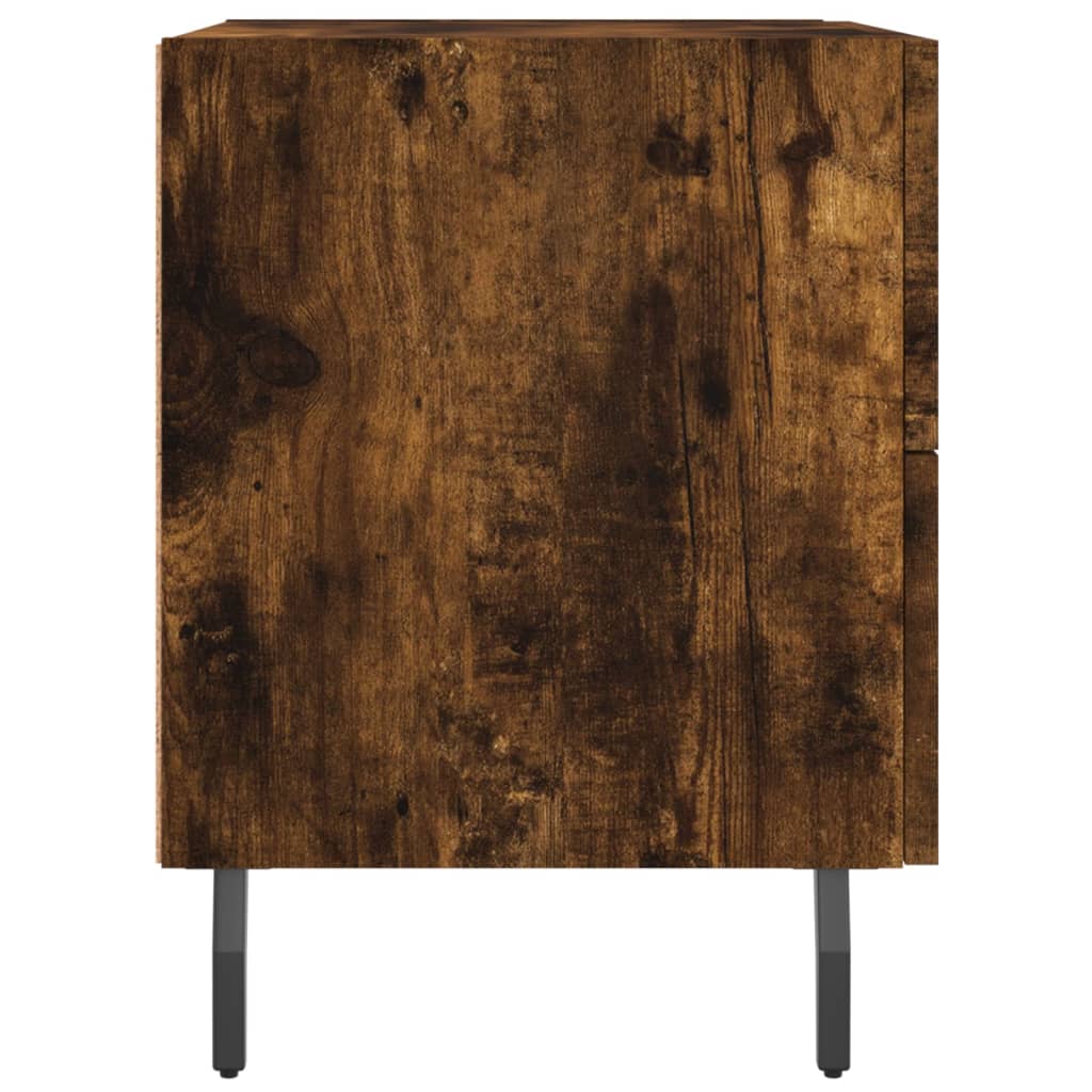 Tables de chevet 2 pcs. chêne fumé 40x35x47,5 cm matériau bois