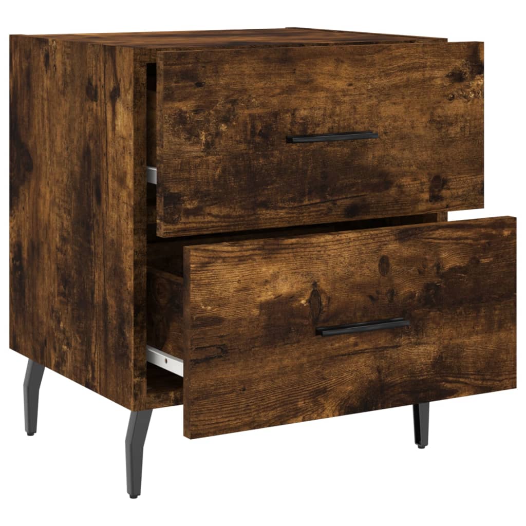 Tables de chevet 2 pcs. chêne fumé 40x35x47,5 cm matériau bois