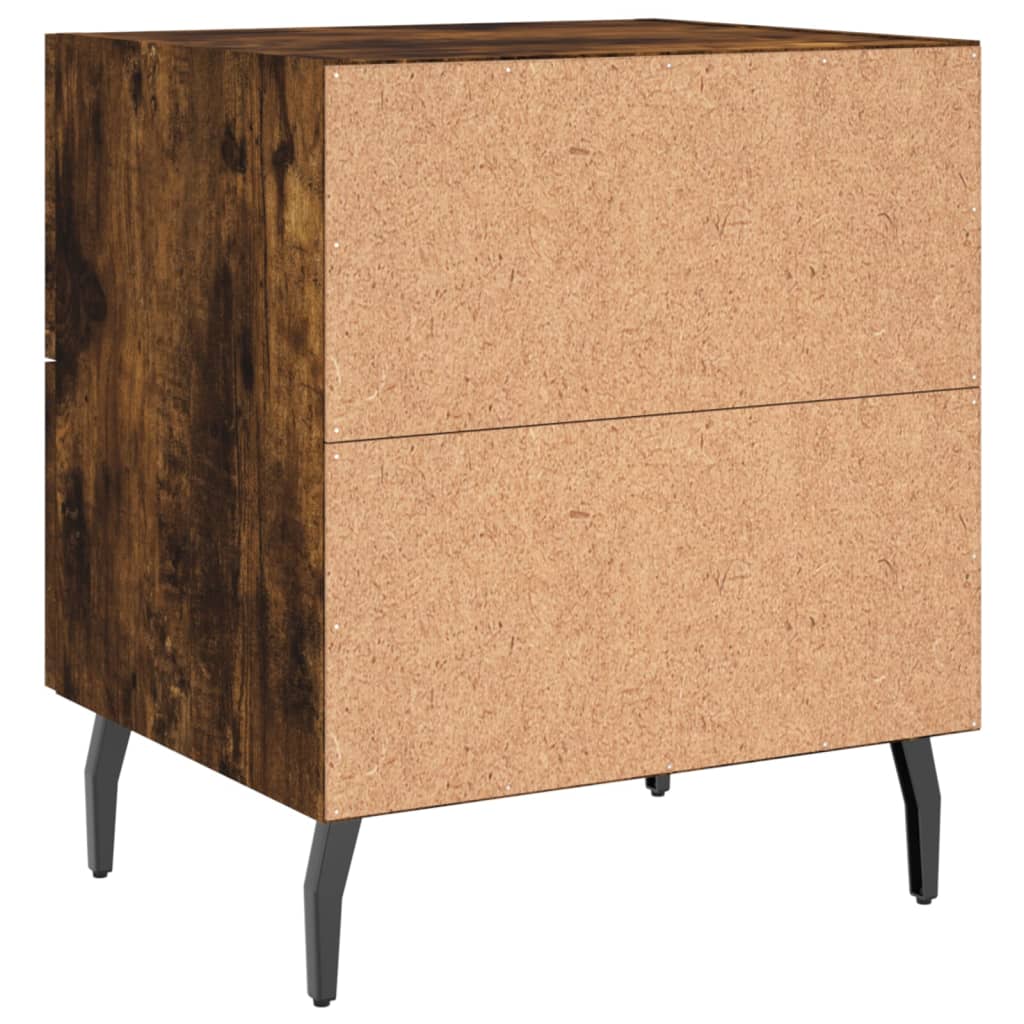 Tables de chevet 2 pcs. chêne fumé 40x35x47,5 cm matériau bois