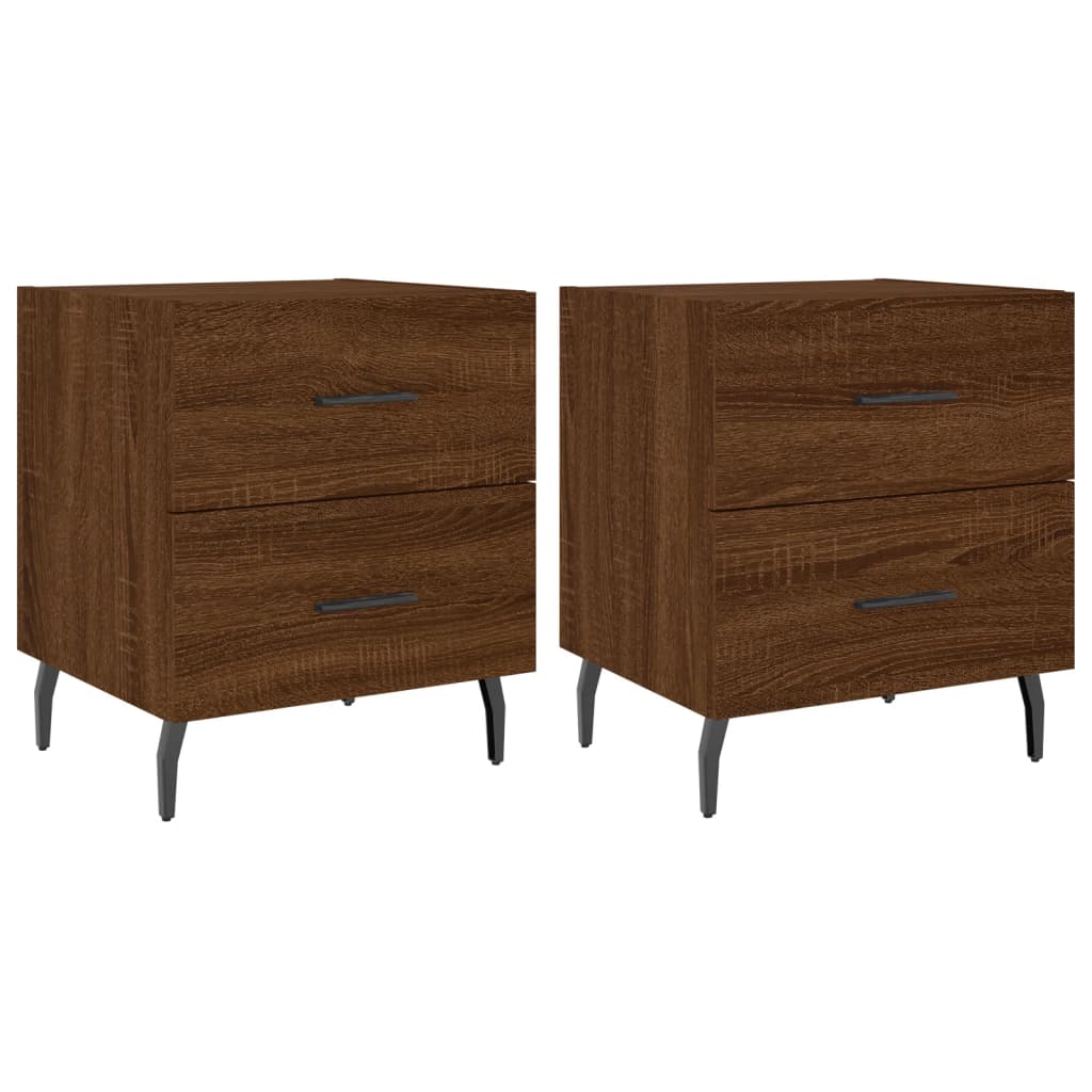 Tables de chevet 2pcs. Aspect chêne brun 40x35x47,5cm matériau bois