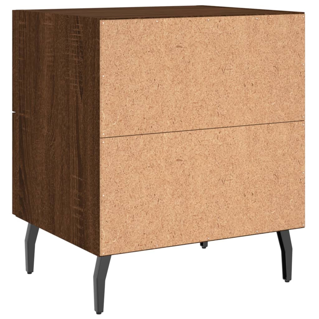 Tables de chevet 2pcs. Aspect chêne brun 40x35x47,5cm matériau bois