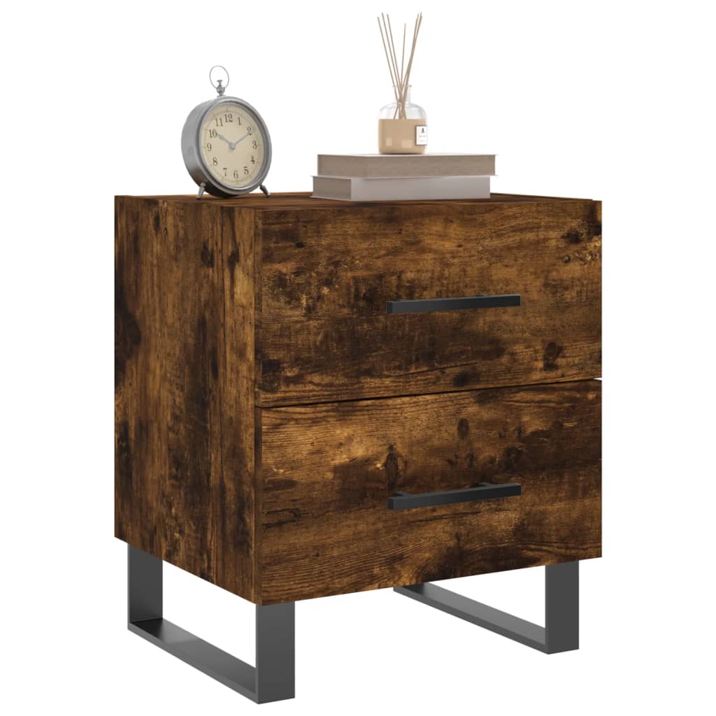 Bedside table smoked oak 40x35x47.5 cm wood material