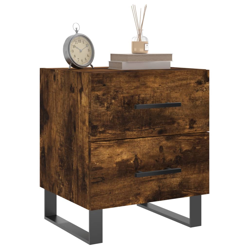 Tables de chevet 2 pcs. chêne fumé 40x35x47,5 cm matériau bois