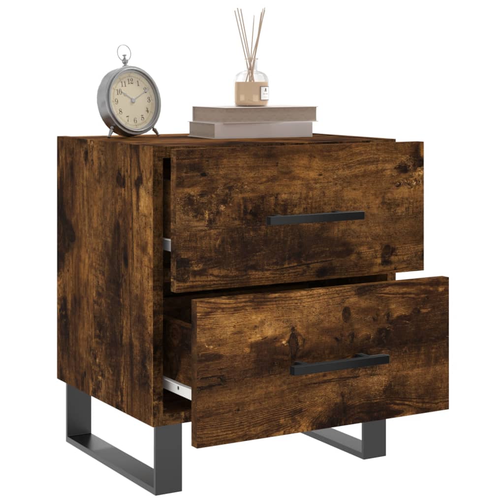 Tables de chevet 2 pcs. chêne fumé 40x35x47,5 cm matériau bois
