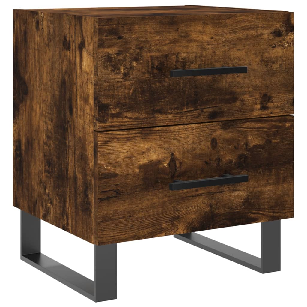 Tables de chevet 2 pcs. chêne fumé 40x35x47,5 cm matériau bois
