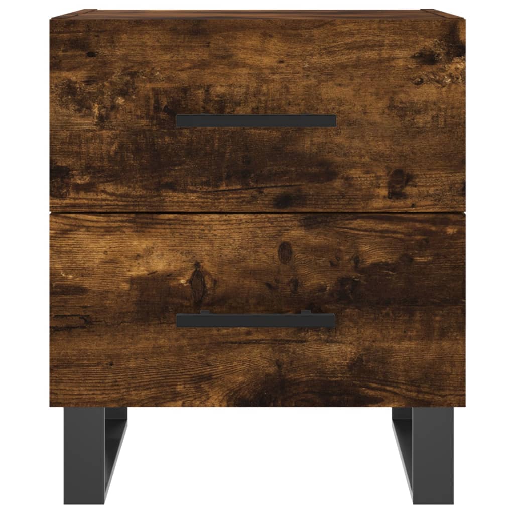 Tables de chevet 2 pcs. chêne fumé 40x35x47,5 cm matériau bois