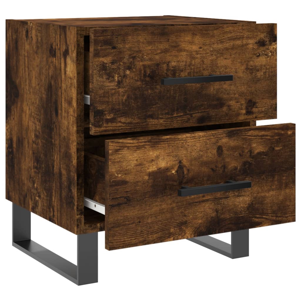 Tables de chevet 2 pcs. chêne fumé 40x35x47,5 cm matériau bois
