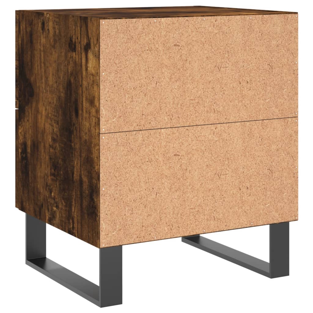 Tables de chevet 2 pcs. chêne fumé 40x35x47,5 cm matériau bois