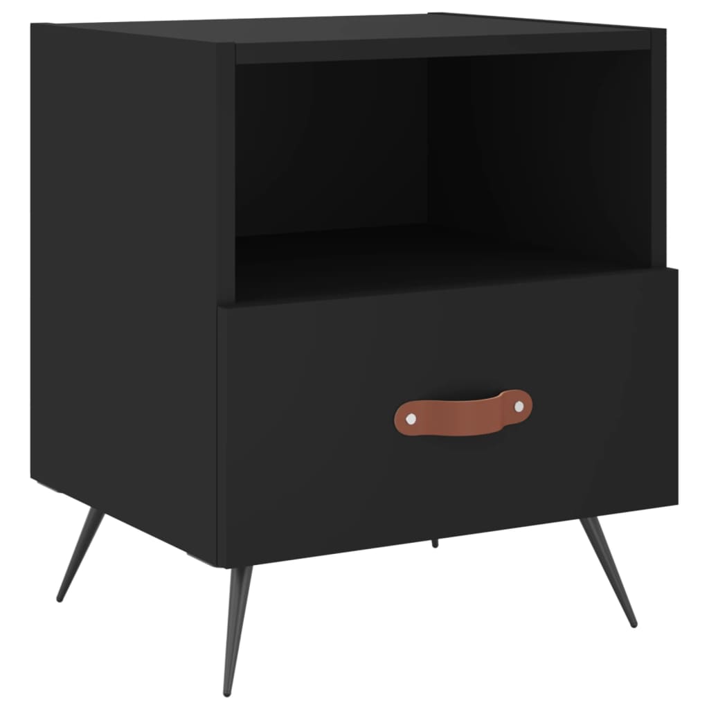 Tables de chevet 2 pcs. Noir 40x35x47,5 cm en bois