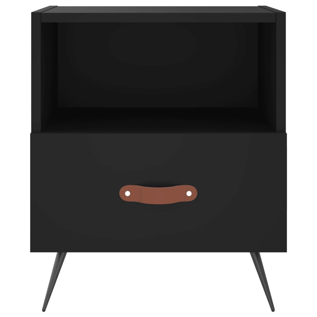 Tables de chevet 2 pcs. Noir 40x35x47,5 cm en bois