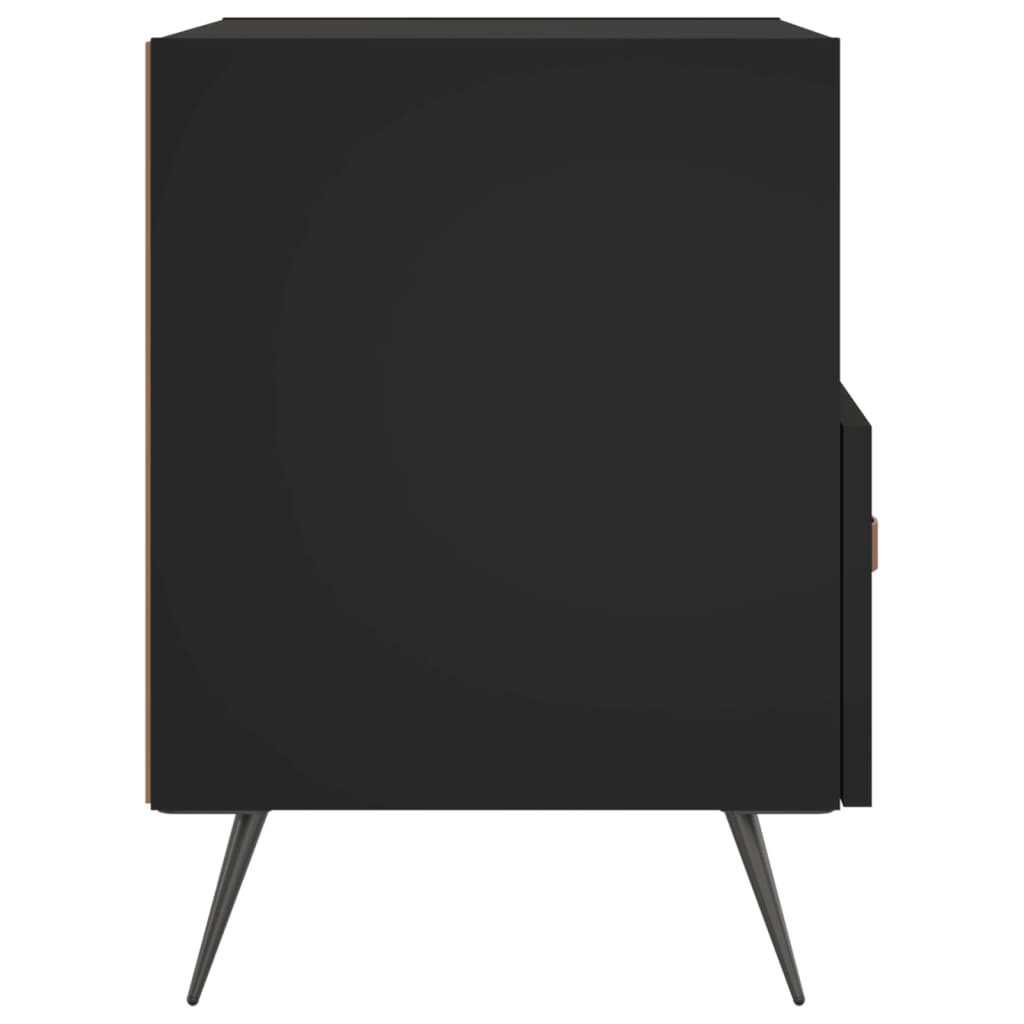 Tables de chevet 2 pcs. Noir 40x35x47,5 cm en bois