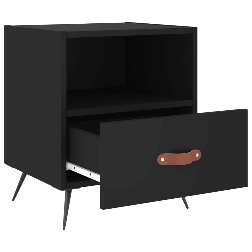 Tables de chevet 2 pcs. Noir 40x35x47,5 cm en bois
