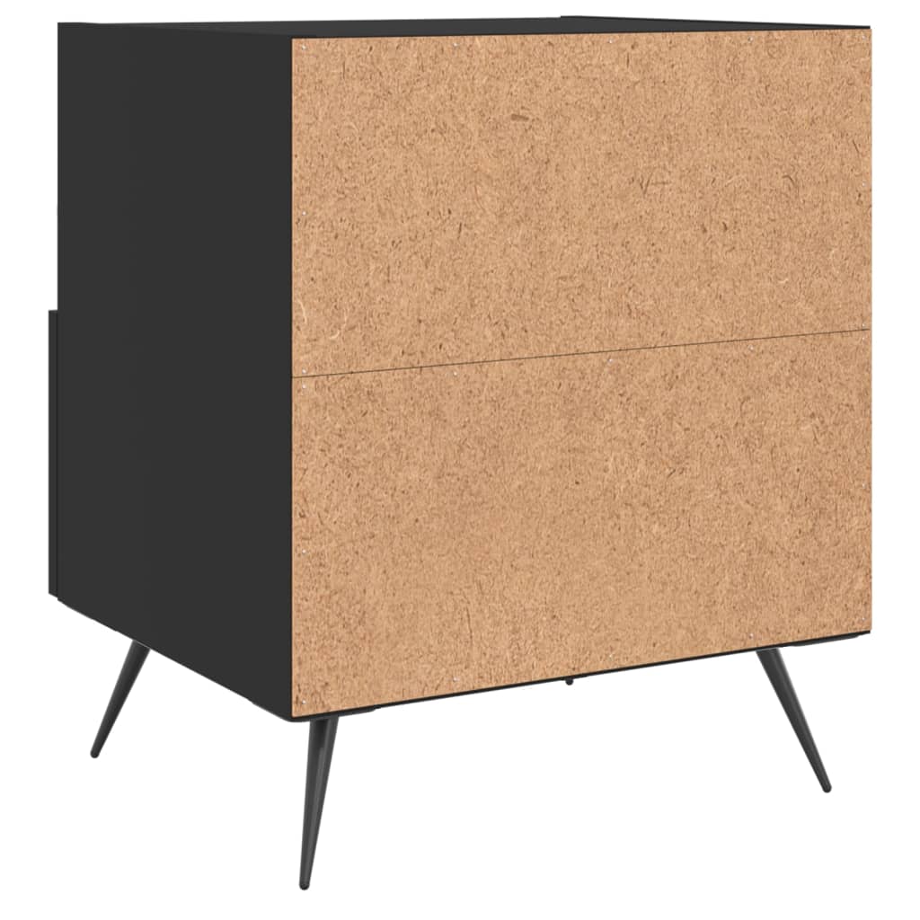 Tables de chevet 2 pcs. Noir 40x35x47,5 cm en bois