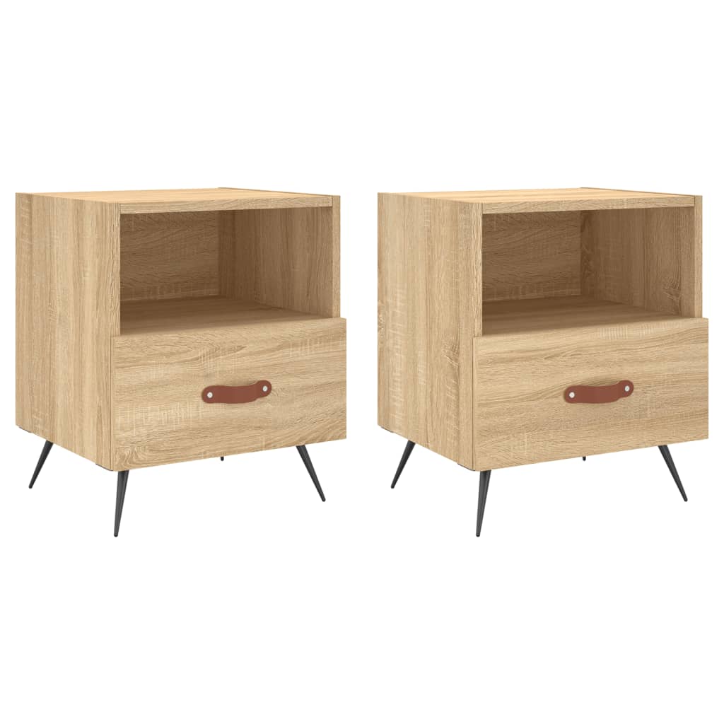 Tables de chevet 2 pcs. Chêne Sonoma 40x35x47,5 cm matériau bois