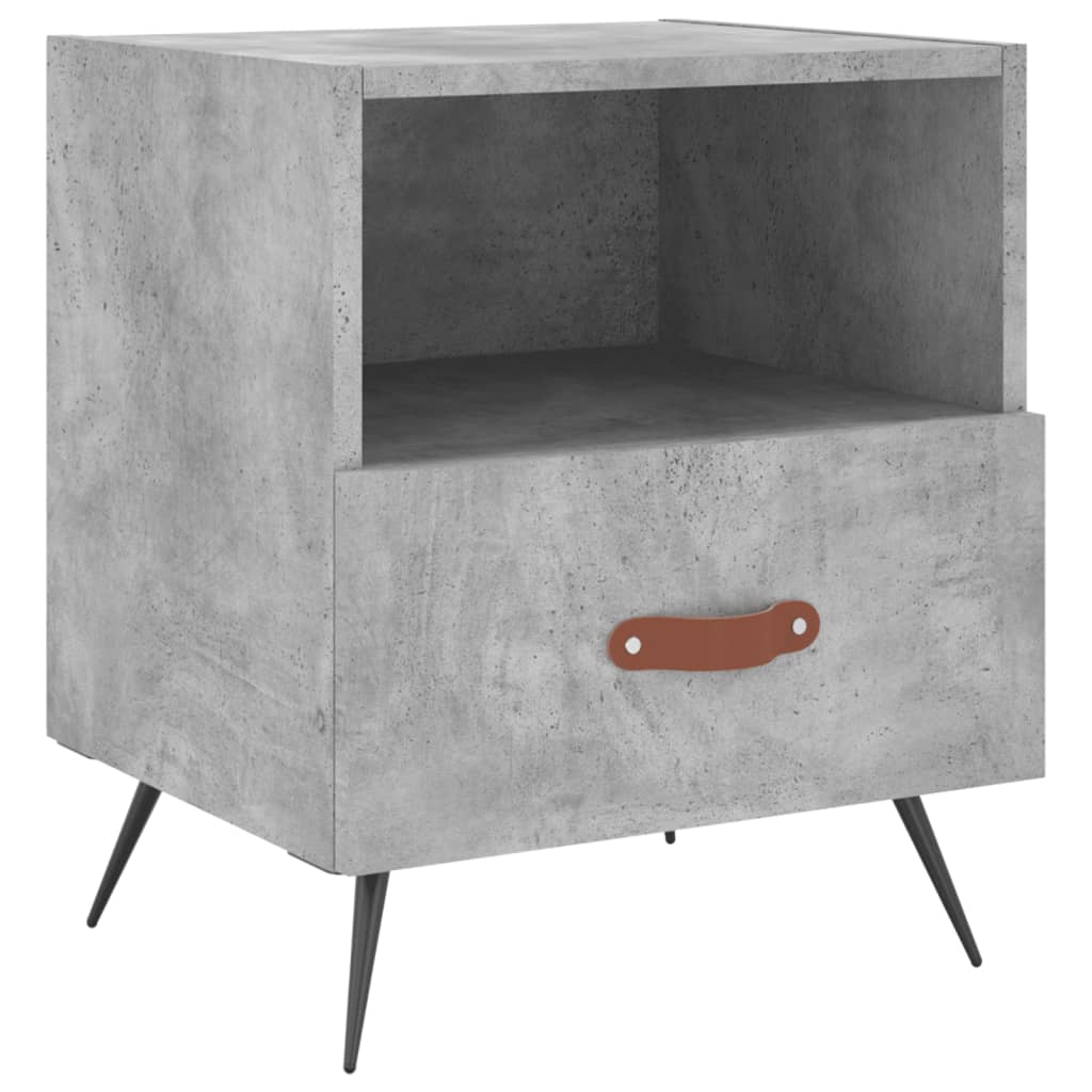 Bedside tables 2 pcs. Concrete grey 40x35x47.5 cm wood material