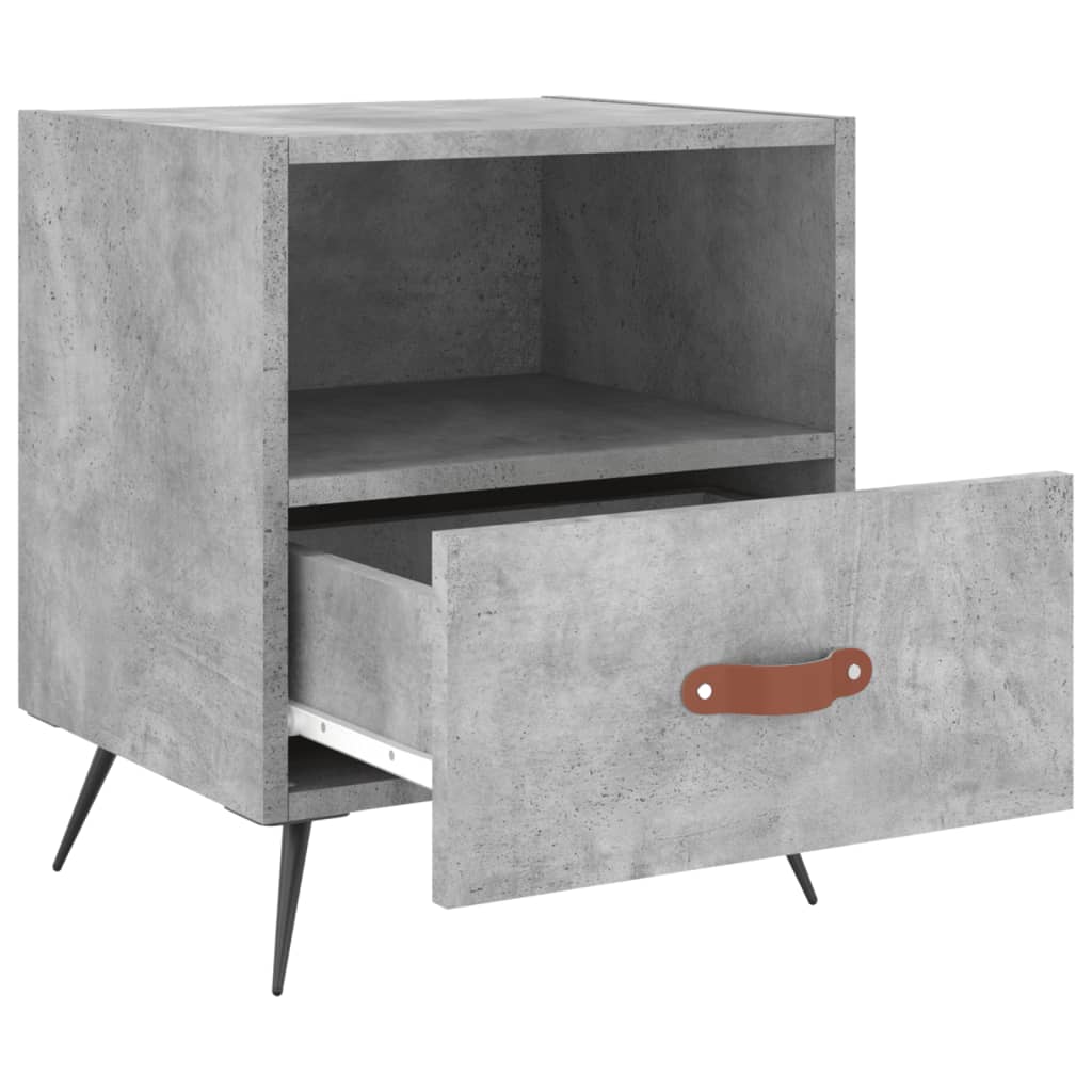 Bedside tables 2 pcs. Concrete grey 40x35x47.5 cm wood material
