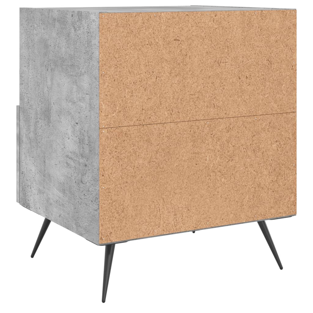 Bedside tables 2 pcs. Concrete grey 40x35x47.5 cm wood material