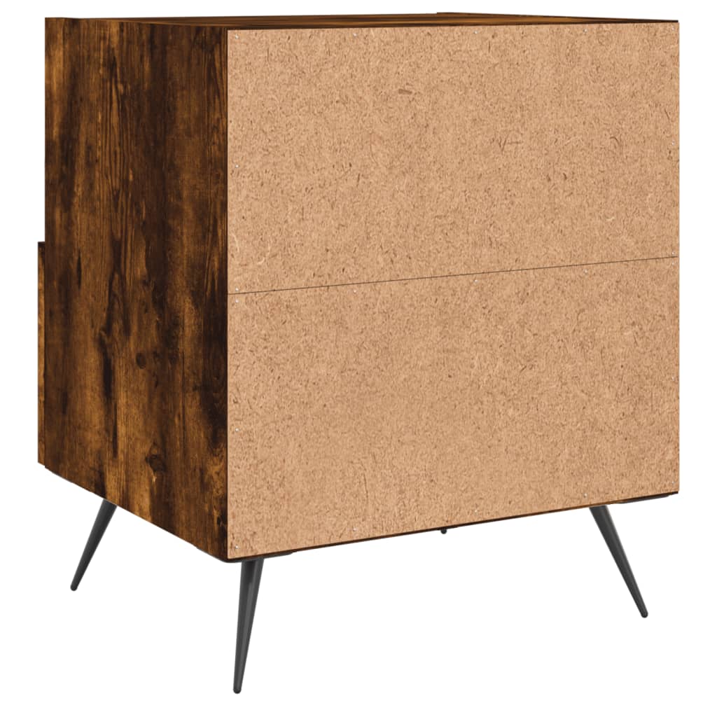 Bedside table smoked oak 40x35x47.5 cm wood material