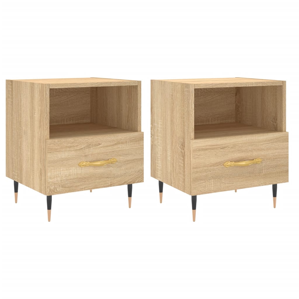 Tables de chevet 2 pcs. Chêne Sonoma 40x35x47,5 cm matériau bois