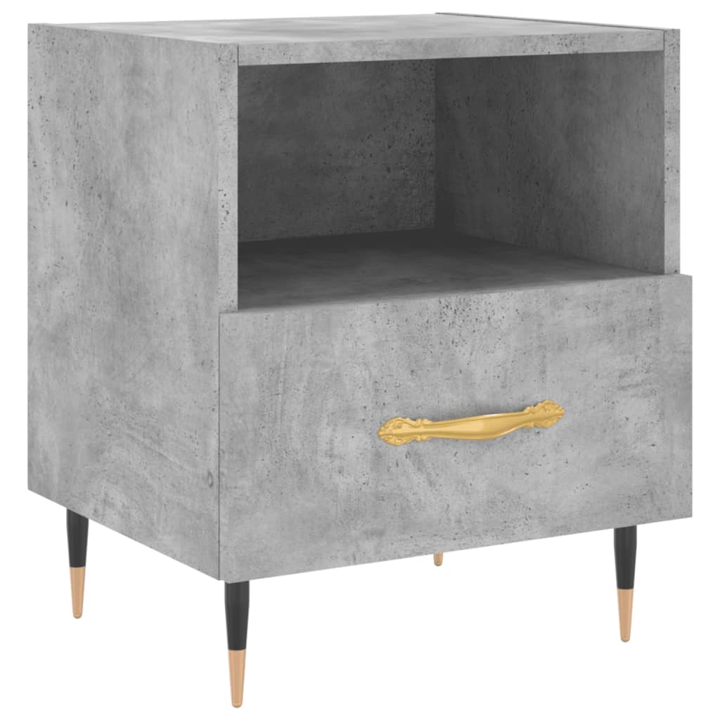 Bedside tables 2 pcs. Concrete grey 40x35x47.5 cm wood material