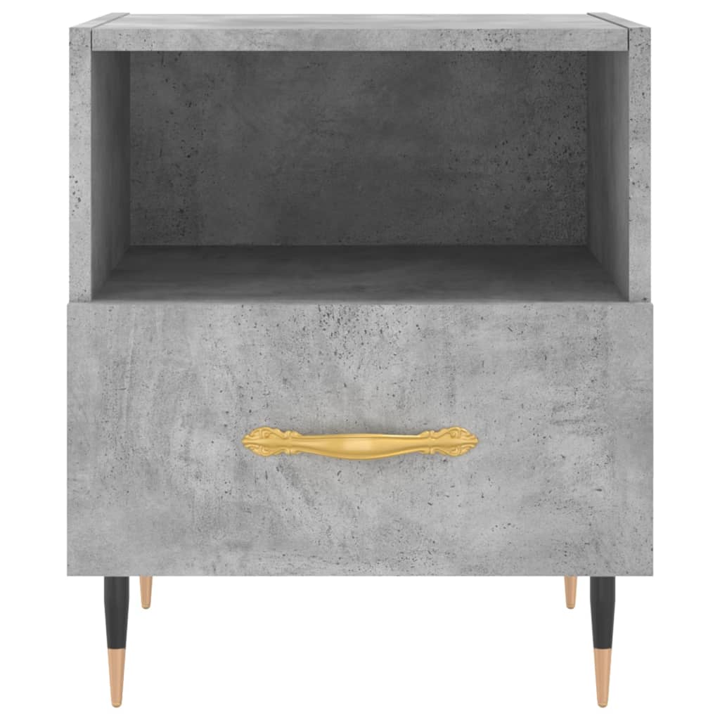 Bedside tables 2 pcs. Concrete grey 40x35x47.5 cm wood material