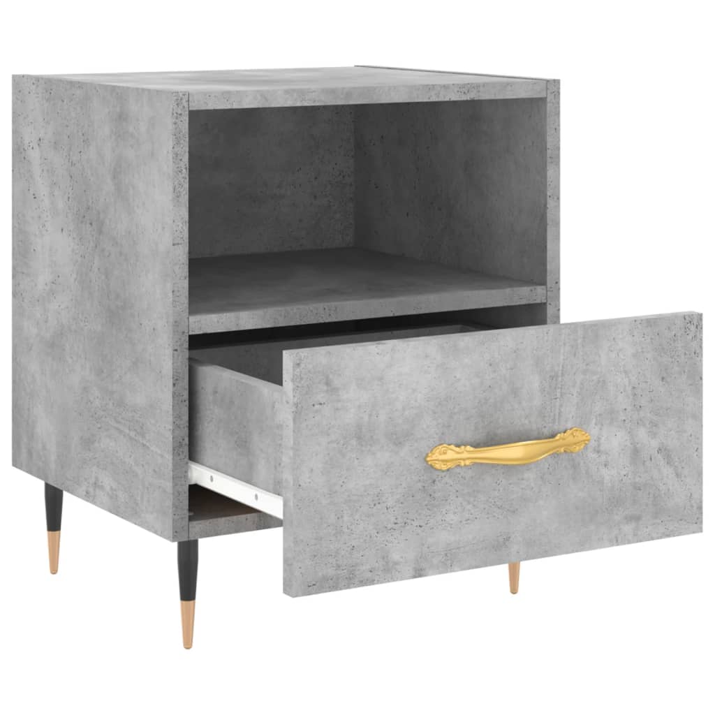 Bedside tables 2 pcs. Concrete grey 40x35x47.5 cm wood material