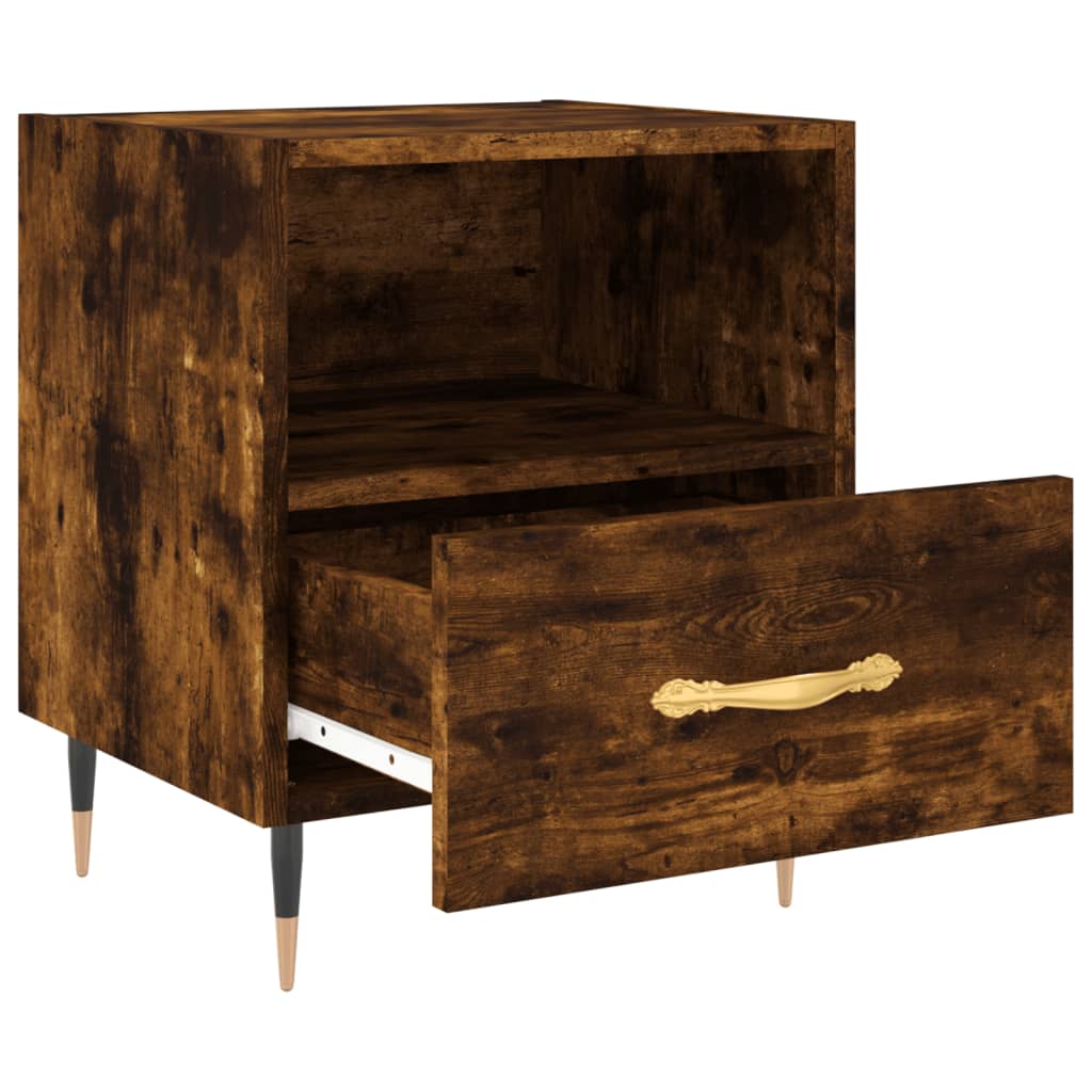 Bedside table smoked oak 40x35x47.5 cm wood material