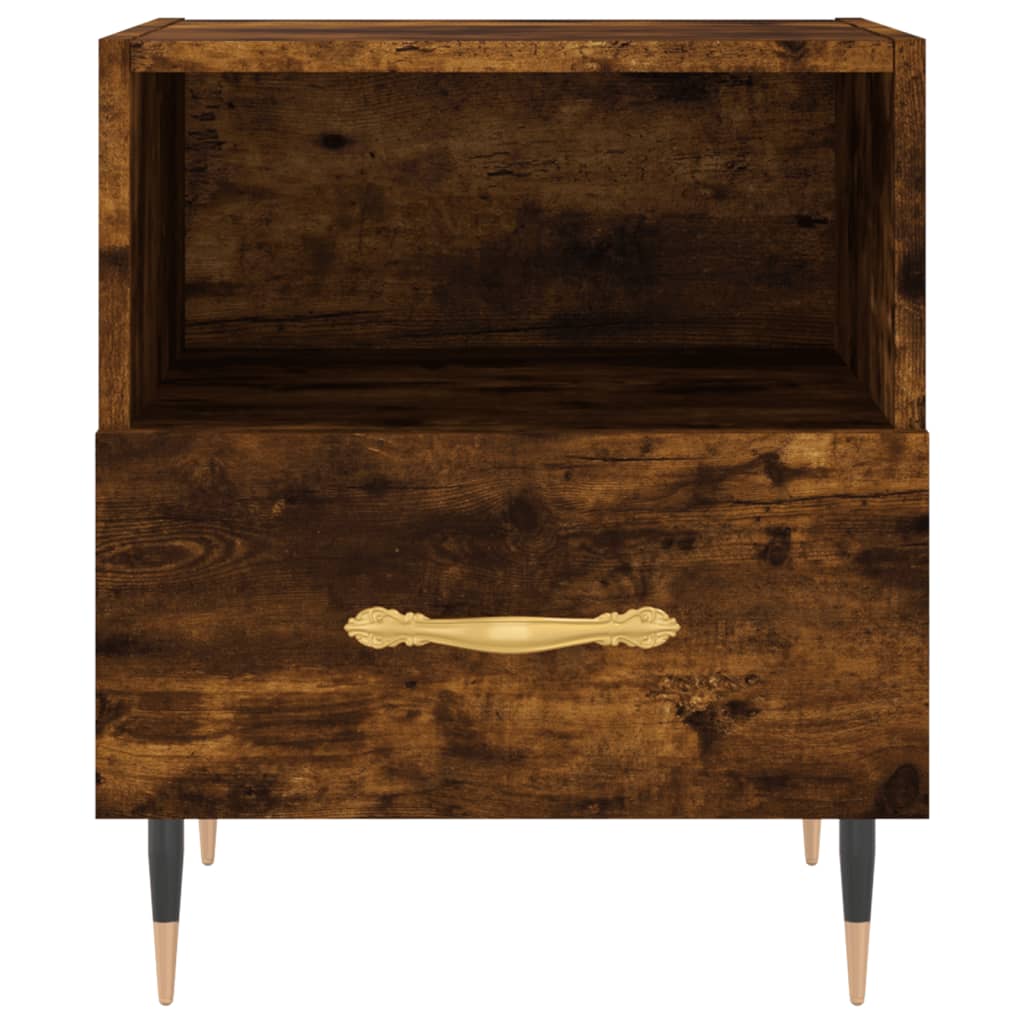 Bedside table smoked oak 40x35x47.5 cm wood material