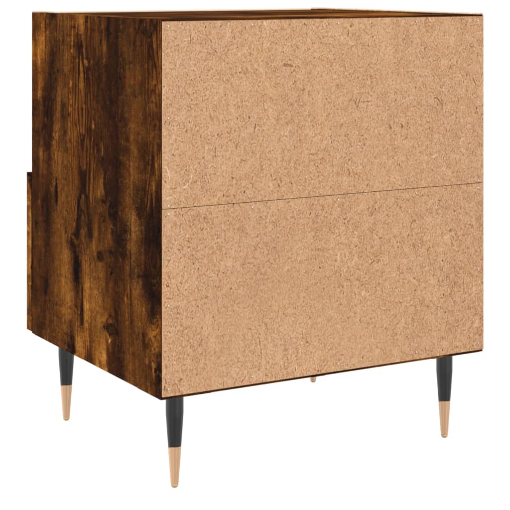 Bedside table smoked oak 40x35x47.5 cm wood material