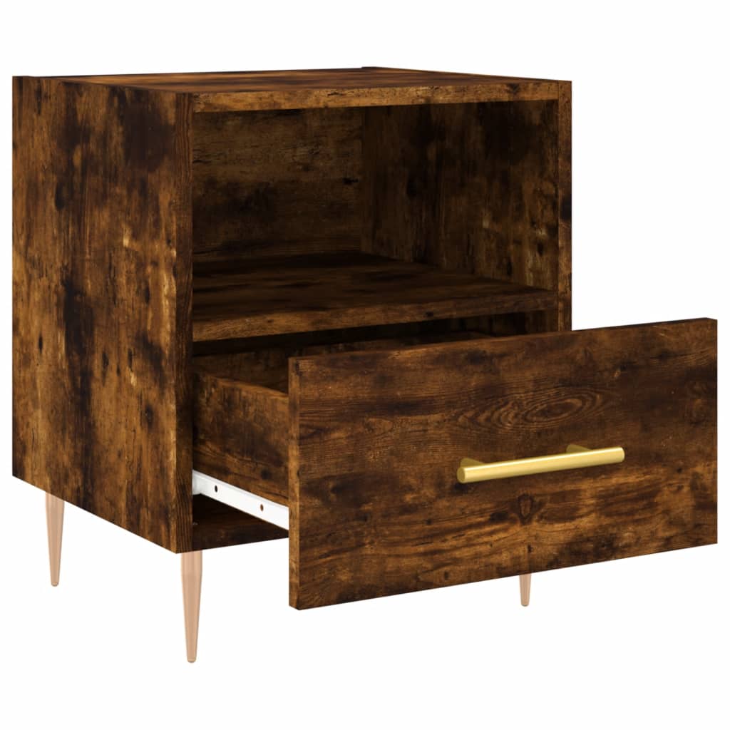Bedside table smoked oak 40x35x47.5 cm wood material