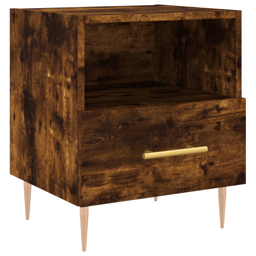 Tables de chevet 2 pcs. chêne fumé 40x35x47,5 cm matériau bois