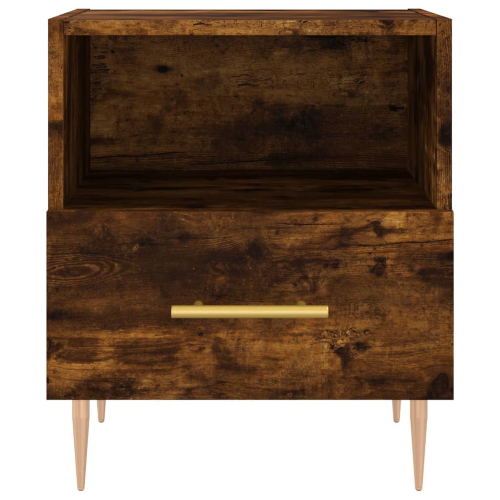 Tables de chevet 2 pcs. chêne fumé 40x35x47,5 cm matériau bois